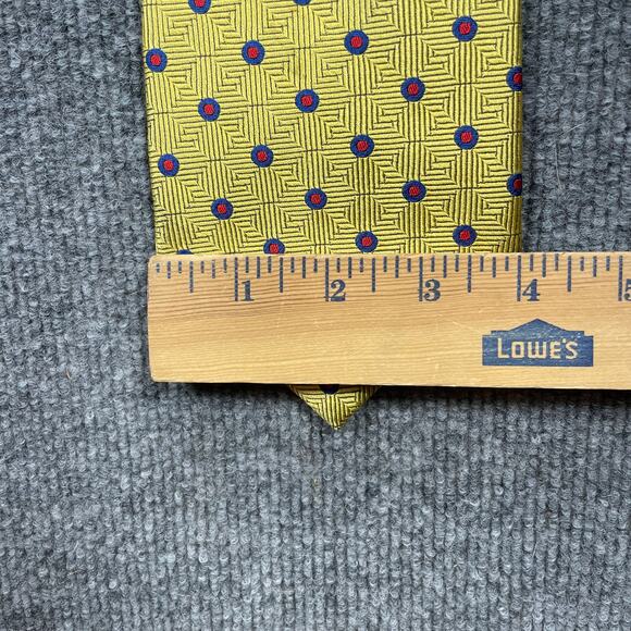 REPP Ltd. Tie 4" X 64.5" Yellow Geometric X-Long All Silk USA Made READ - Picture 10 of 12